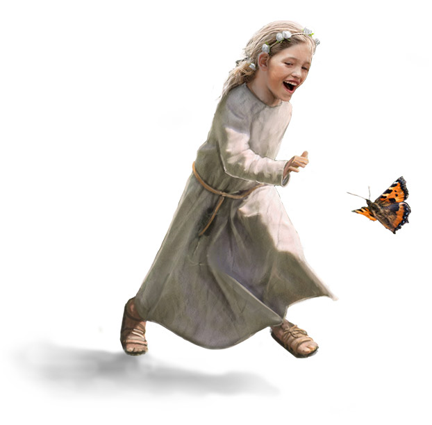 Mädchen mit Schmetterling